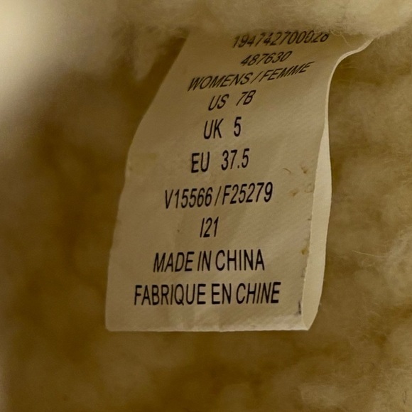 LAND’S END Sz 7B Slippers Clogs Faux Shearling Embroidered Flower and Bees NEW - Picture 14 of 14